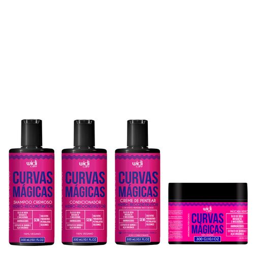 Kit Widi Care Cremoso Hidro-Reconstrutor Curvas Mágicas Shampoo 300ml + Condicionador 300ml + Máscara 300g + Creme de Pentear 300ml Kit