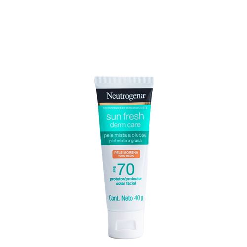 Protetor Solar Facial Neutrogena Sun Fresh® Derm Care FPS 70 40g Pele Mista a Oleosa Pele Morena 40g