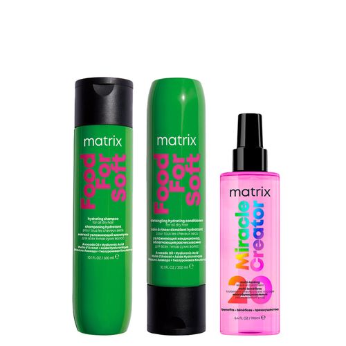 Kit Matrix Food For Soft - 2 Produtos + Miracle Creator Leave-In 200ml Kit Kit Matrix Food For Soft - 2 Produtos + Miracle Creator Leave-In 200ml Kit