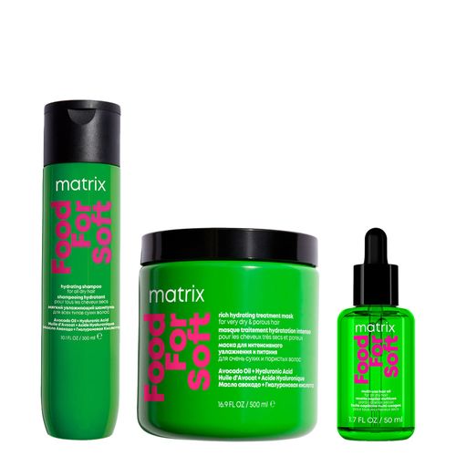 Kit Matrix Food For Soft Shampoo 300ml + Máscara 500ml + Óleo 50ml Kit