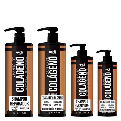 Kit Widi Care Banho de Colágeno Shampoo e Banho de Colágeno 1000ml + Shampoo 300ml + Tratamento com Colágeno 1000ml + Tratamento com Colágeno 280ml Kit Kit Widi Care Banho de Colágeno Shampoo e Banho de Colágeno 1000ml + Shampoo 300ml + Tratamento com Colágeno 1000ml + Tratamento com Colágeno 280ml Kit