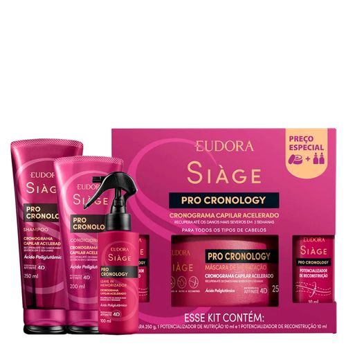 Kit Eudora Siàge Pro Cronology Cronograma Capilar Acelerado - 6 Produtos Kit