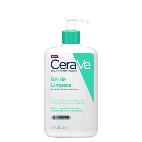 Gel de Limpeza Facial CeraVe para Peles Normais a Oleosas 454g 454 g