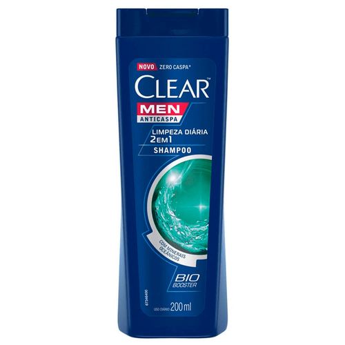 Shampoo Clear Men 2X1 Anticaspa Limpeza Dia 200ml Shampoo Clear Men 2X1 Anticaspa Limpeza Dia 200ml