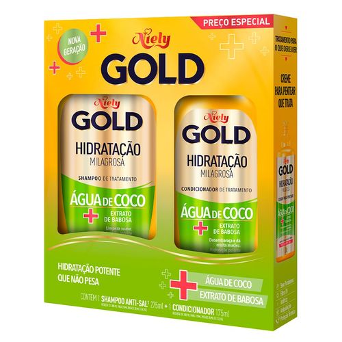 Kit Niely Gold Água De Coco Shampoo 275ml+ 175ml