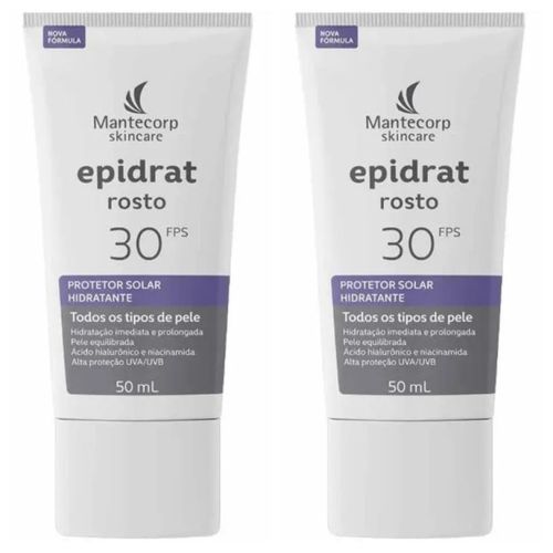 Kit com 2 Unidades de Protetor Solar Hidratante Epidrat Rosto FPS30 50ml