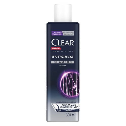 Kit com 3 Unidades de Clear Shampoo Antiqueda Men Derma Solutions 300ml Kit com 3 Unidades de Clear Shampoo Antiqueda Men Derma Solutions 300ml