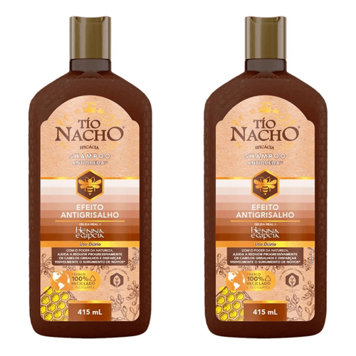 Kit com 2 Unidades de Shampoo Antiqueda Tio Nacho Antigrisalho 415ml
