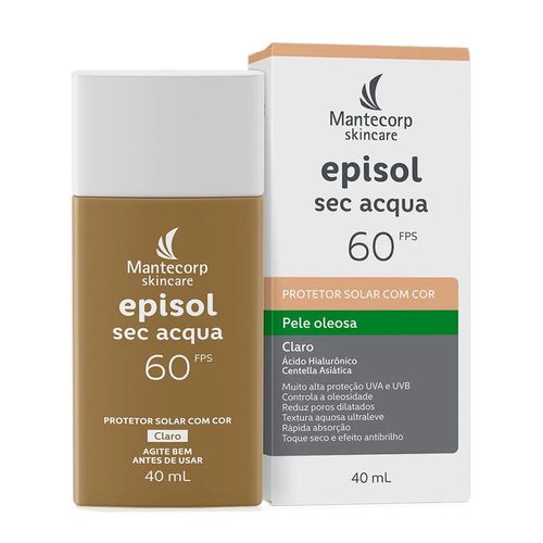 Kit com 2 Unidades de Protetor Solar Facial Episol Sec Acqua FPS 60 Claro 40ml