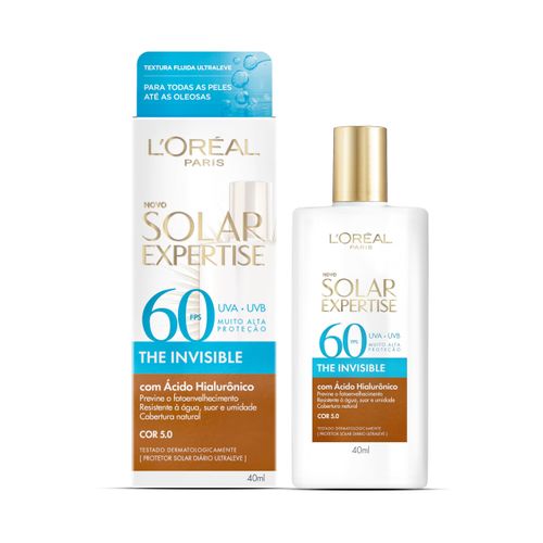 Kit com 2 Unidades de Protetor Solar Facial L'Oréal Paris Solar Expertise The Invisible com Cor 5.0 FPS60- 40ml