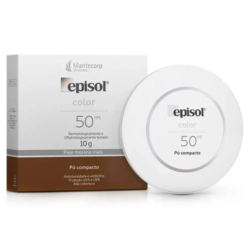 Kit com 2 Unidades de Protetor Solar Episol Color Pó Compacto FPS50 Pele Morena Mais 10g