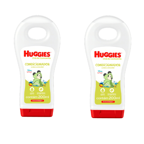 Kit com 2 Unidades de Condicionador Infantil Huggies Chá de Camomila 200ml Kit com 2 Unidades de Condicionador Infantil Huggies Chá de Camomila 200ml