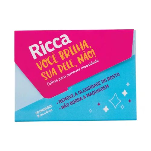 Kit c/2 Lenços Removedor De Oleosidade Ricca 50Pcs
