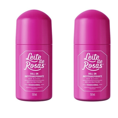 Kit c/2 Desodorantes Rollon Leite De Rosas 50ml Kit c/2 Desodorantes Rollon Leite De Rosas 50ml