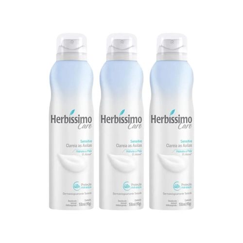 Kit c/3 Unidades de Desodorante Aero Herbissimo Care 150ml Sensitive Kit c/3 Unidades de Desodorante Aero Herbissimo Care 150ml Sensitive