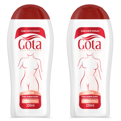 Kit c/2 Sabonetes Liquido Intimo Gota Dourada Love 250ml