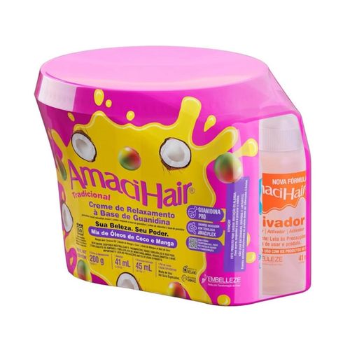 Creme Alisante Amacihair 200g Tradicional Balde/Pote
