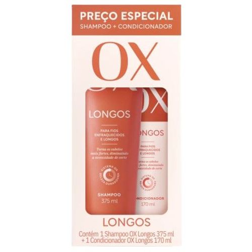 Shampoo + Condicionador Ox 375ml + 170ml Longo