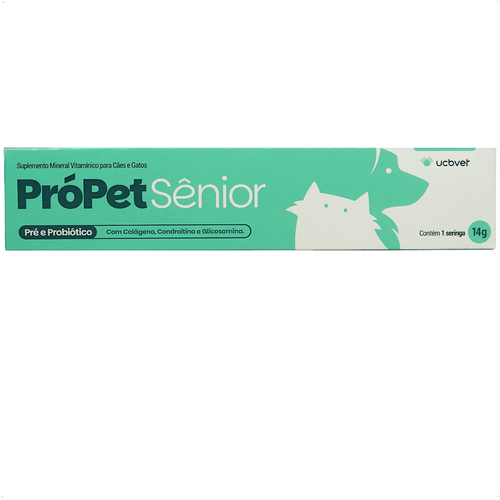 PRÓPET SÊNIOR 14G PRÉ E PROBIÓTICO PARA CÃES E GATOS UCBVET PRÓPET SÊNIOR 14G PRÉ E PROBIÓTICO PARA CÃES E GATOS UCBVET