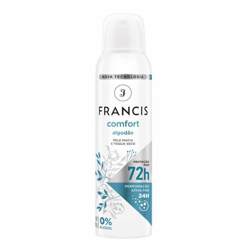 Desodorante Aero Francis 150ml Confort Algodão/Branco
