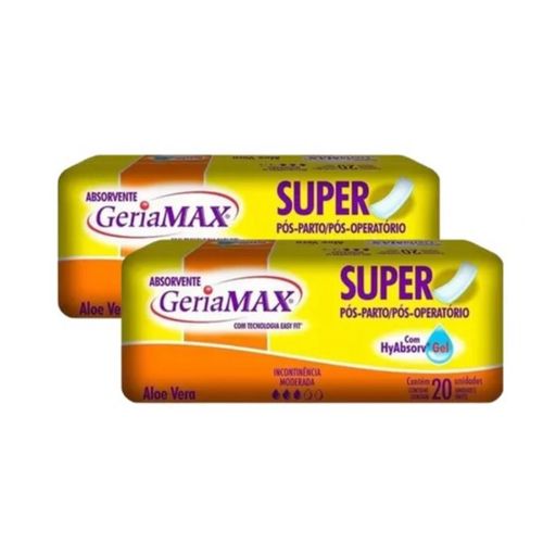 Kit c/2 Absorventes Geriamax Com 20 Unidades