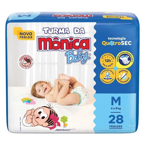 Fralda Infantil Turma Da Mônica Jumbo M 28 Unidades Fralda Infantil Turma Da Mônica Jumbo M 28 Unidades