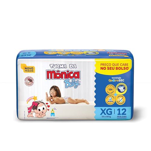 Fralda Descartável Turma Da Mônica Jumbinho Xg c/12 Unidades Fralda Descartável Turma Da Mônica Jumbinho Xg c/12 Unidades