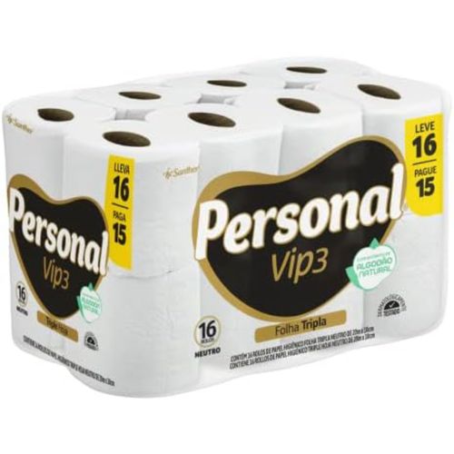 Papel Higiênico Personal 20m c/16 Unidades Folha Tripla Neutro