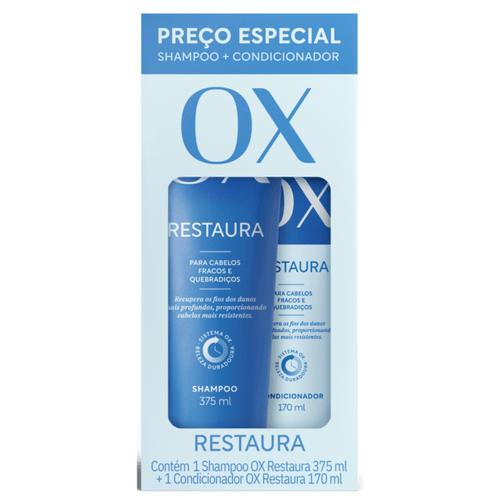 Shampoo + Condicionador Ox 375ml + 170ml Restaura Shampoo + Condicionador Ox 375ml + 170ml Restaura