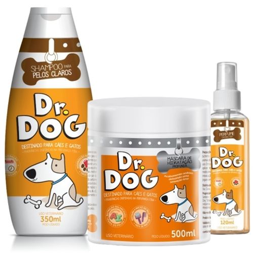 Kit Dr Dog Cachorro & Gato Shampoo & condicionador & perfume Kit Dr Dog Cachorro & Gato Shampoo & condicionador & perfume