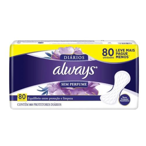 Absorvente Always Dia Unscented Com 80 Unidades