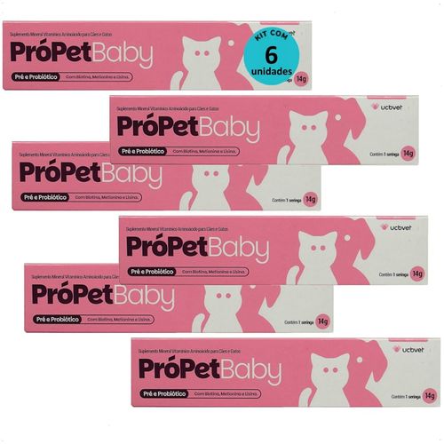 PRÓPET BABY 14G PRÉ E PROBIÓTICO PARA CÃES E GATOS UCBVET KIT COM 6 PRÓPET BABY 14G PRÉ E PROBIÓTICO PARA CÃES E GATOS UCBVET KIT COM 6