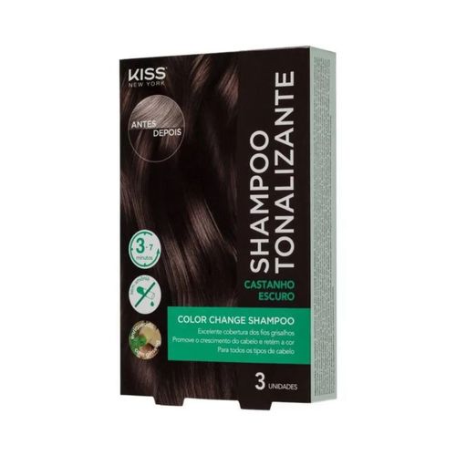 Kiss New York Shampoo Tonalizante Castanho Escuro