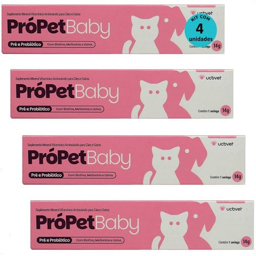 PRÓPET BABY 14G PRÉ E PROBIÓTICO PARA CÃES E GATOS UCBVET KIT COM 4 PRÓPET BABY 14G PRÉ E PROBIÓTICO PARA CÃES E GATOS UCBVET KIT COM 4
