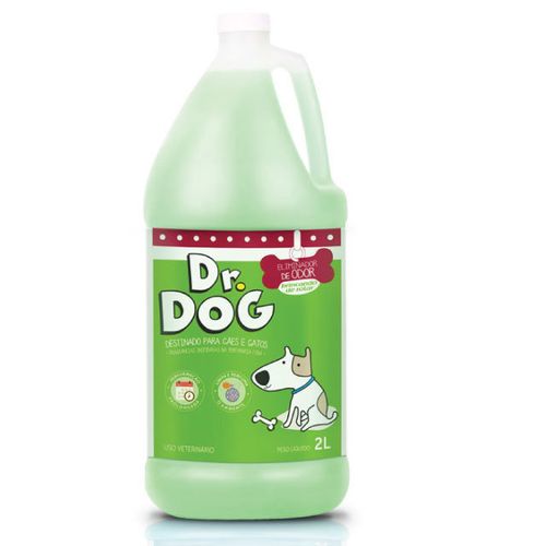 ELIMINA Odores Pet Higienizador Ambientes Dr. Dog 2L, Concentrado (Capim Limão ), Desinfeta Caixa Areia, Cheiro de Xixi
