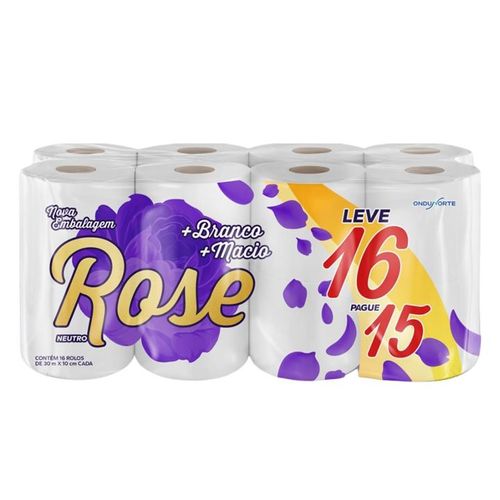 Papel Higiênico Rose 30m c/16 Unidades