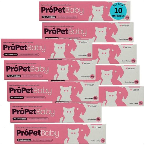 PRÓPET BABY 14G PRÉ E PROBIÓTICO PARA CÃES E GATOS UCBVET KIT COM 10 PRÓPET BABY 14G PRÉ E PROBIÓTICO PARA CÃES E GATOS UCBVET KIT COM 10