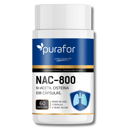 NAC 800 Purafor – N-Acetil Cisteína 800mg Saúde Respiratória NAC 800 Purafor – N-Acetil Cisteína 800mg Saúde Respiratória