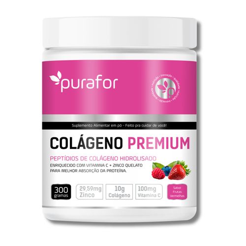 Colágeno Premium Purafor 200g com Peptídeos Hidrolisados + Vitamina C e Zinco Colágeno Premium Purafor 200g com Peptídeos Hidrolisados + Vitamina C e Zinco