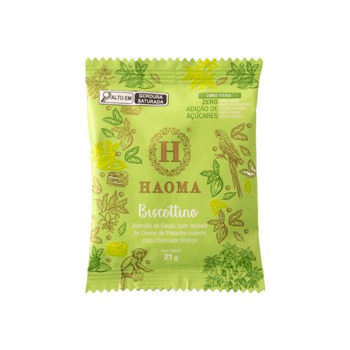 Biscottino Pistache com Chocolate Branco Linha Stevia Haoma 21g Biscottino Pistache com Chocolate Branco Linha Stevia Haoma 21g