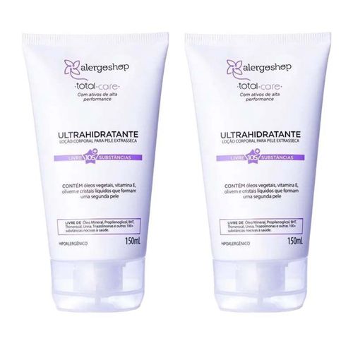 KIT 2 Loção Corporal Ultrahidratante Total Care Alergoshop 150ml 150ML Branca KIT 2 Loção Corporal Ultrahidratante Total Care Alergoshop 150ml 150ML Branca