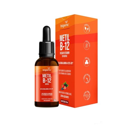METIL B12 VEGAN EM GOTAS 413% 20ML FRUTAS VERMELHAS BIGENS METIL B12 VEGAN EM GOTAS 413% 20ML FRUTAS VERMELHAS BIGENS