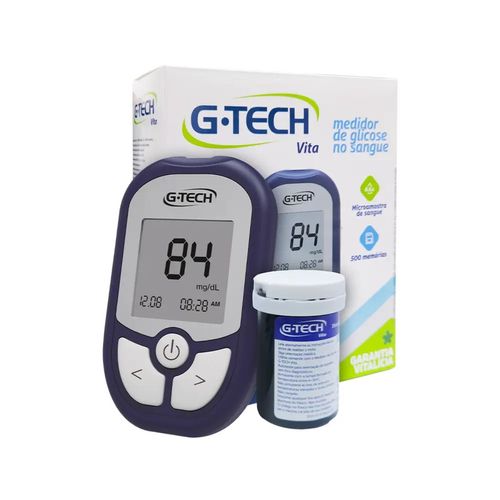 Kit Medidor de glicose no sangue Vita G Tech Kit Medidor de glicose no sangue Vita G Tech