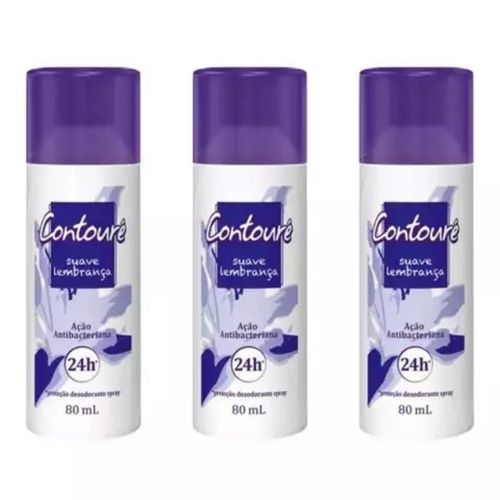 Kit c/ 3 Unidades de Desodorante Spray Contoure 80ml Lembranças