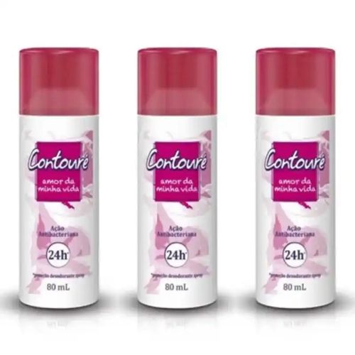 Kit c/ 3 Uniddes de Desodorante Spray Contoure 80ml Amor Vida Kit c/ 3 Uniddes de Desodorante Spray Contoure 80ml Amor Vida