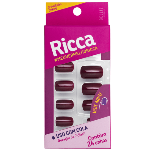 Unhas Ricca Vermelho Seda Ref: 1974 Unhas Ricca Vermelho Seda Ref: 1974