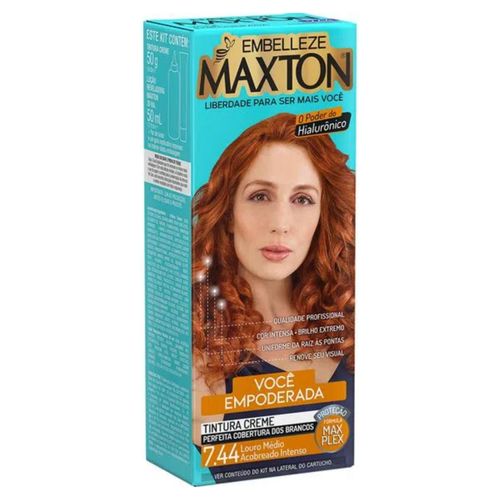 Tintura Maxton 7.44 Louro Médio Acobreado Intenso Tintura Maxton 7.44 Louro Médio Acobreado Intenso