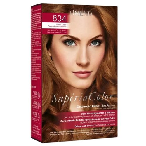 Tonalizante Amend Supéria Color Sem Amônia Cor: 834 Louro Claro Dourado Acobreado