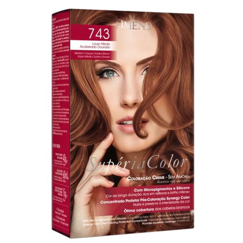 Tonalizante Amend Supéria Color Sem Amônia Cor:743 Louro Médio Acob. Dour.