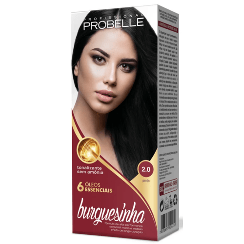 Tonalizante Burguesinha Cor: 2.0 Preto Probelle 50ml